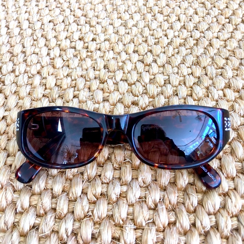 Cynthia Rowley Vintage Crystal Tortoise Sunglasses